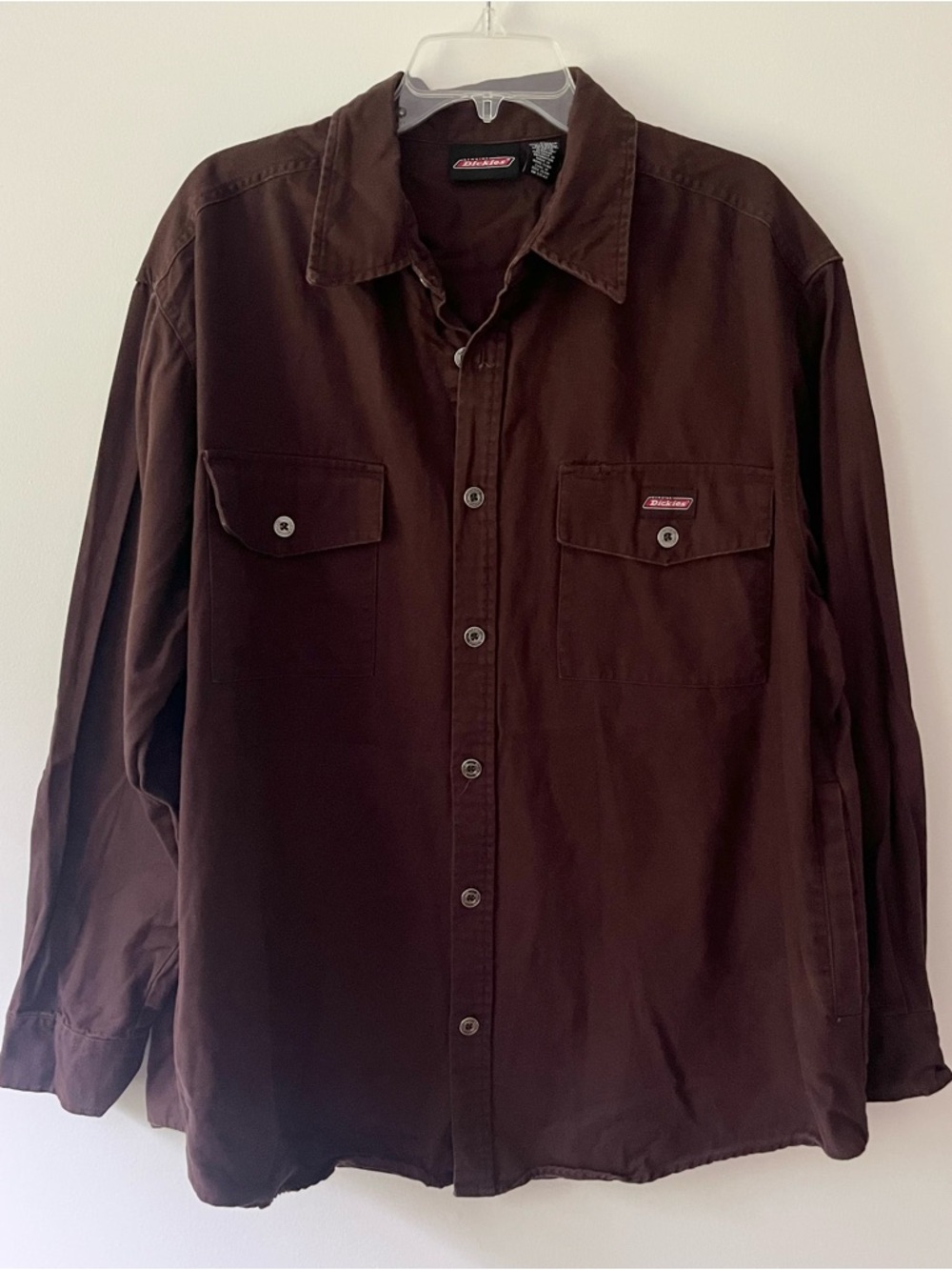 Men's Dickies Canvas Shirt Jacket Shacket XL Dark Brown Rugged Outdoor